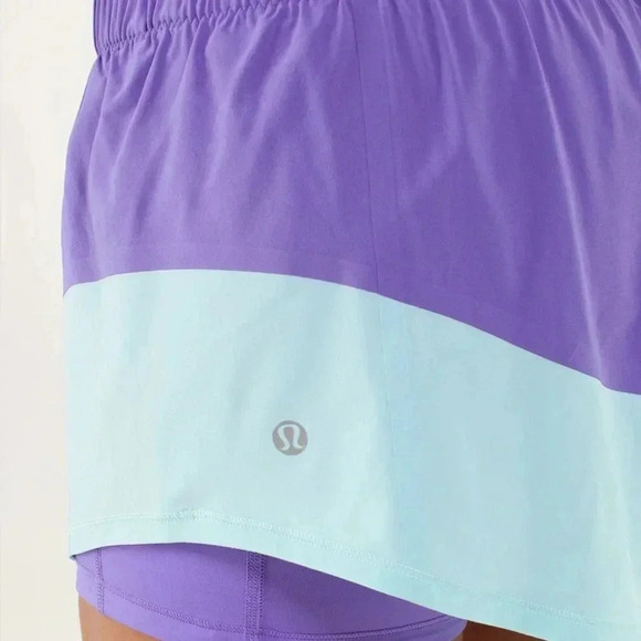 Lululemon Run Breeze By Skirt Power Purple Aquamarine - Picture 3 of 14